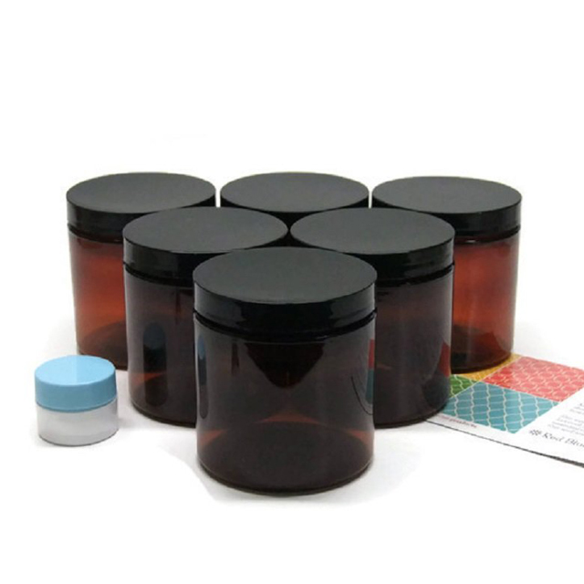 16 oz 500ml Amber Brown PET Wide Mouth Single Wall Jar with 68mm Neck Lid