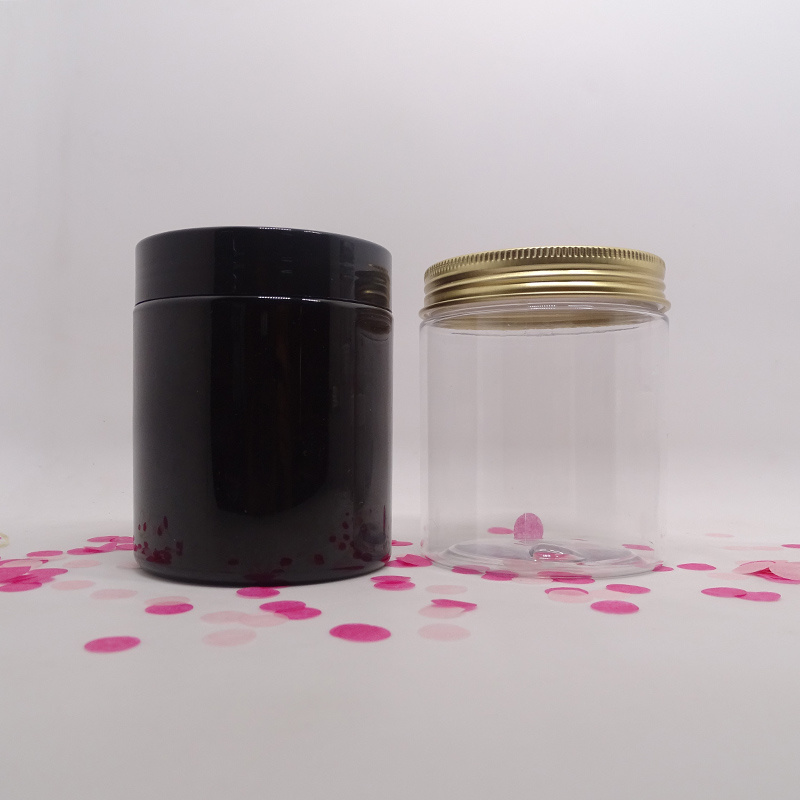 16 oz 500ml Clear Plastic Transparent Pet Cosmetic Cream Hair jars