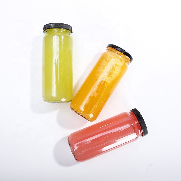 16 oz 500ml Wide Mouth Glass Juice Jar Clear High Car Drinks Bottle For Travelling