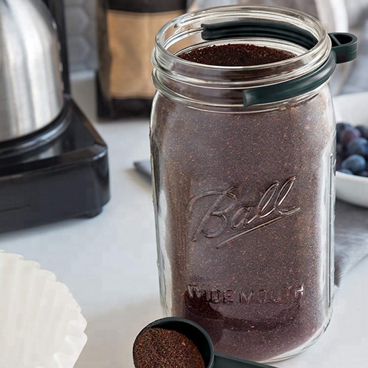 16 oz 500ml Wide Mouth Glass Mason Jars with Coffee Spoon Clip