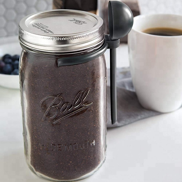 16 oz 500ml Wide Mouth Glass Mason Jars with Coffee Spoon Clip