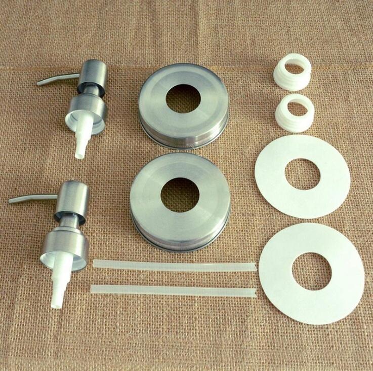 16 oz 500ml Wide Mouth Stainless Steel Pump Spray Glass Mason Jars for Liquid Soap Shampoo