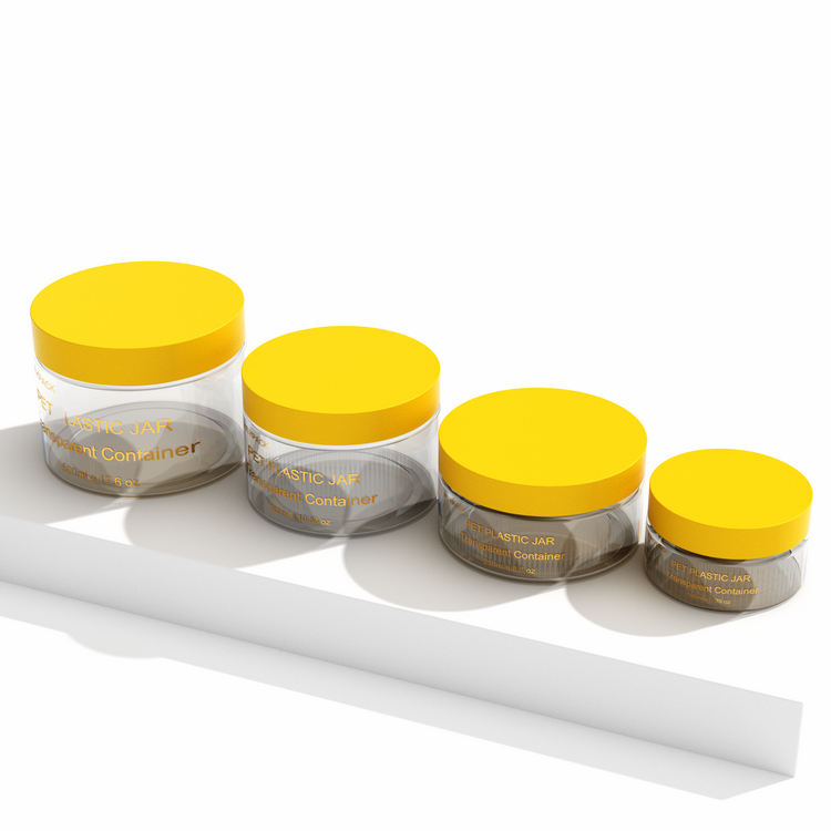 16 oz 8 oz 4 oz Clear Jar with Bright Color Cap Top