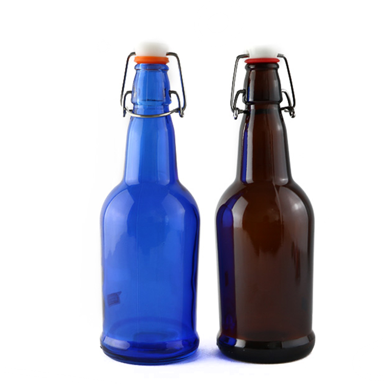 16 oz Amber Glass Beer Bottles with Flip top Caps for Home Brewing with Flip Caps CY-117