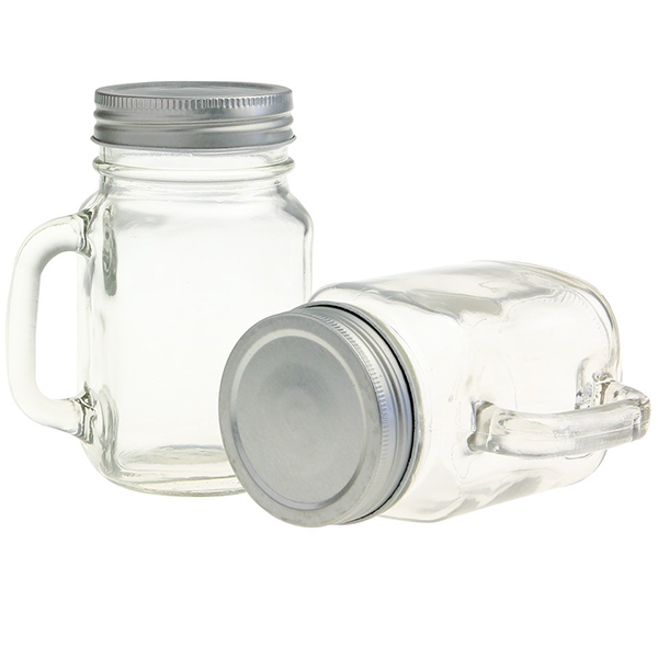 16 oz Clear Glass Mason Jar with Handles - Mason Jar Mug with handle