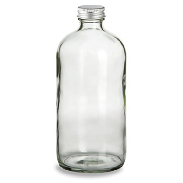 16 oz Clear Round Shape Glass Beverage Boston Round Glass Bottle