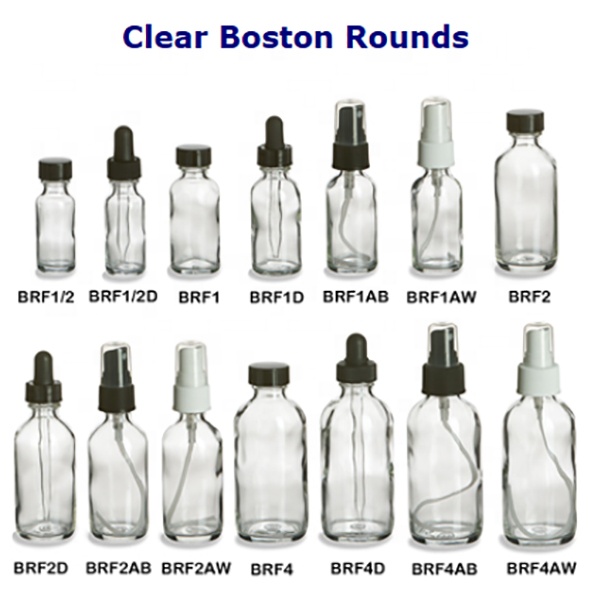 16 oz Clear Round Shape Glass Beverage Boston Round Glass Bottle