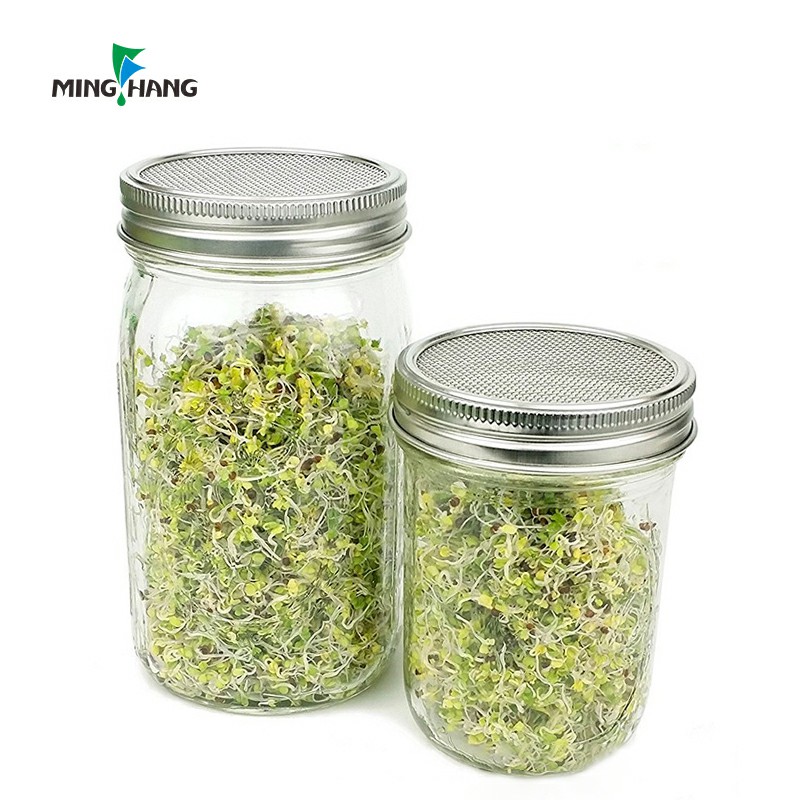 16 oz clear round mason decoration glass bottle for germination or plant cultivation