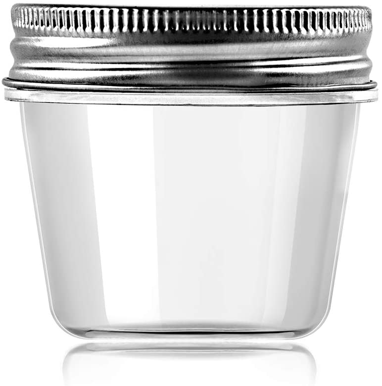 16 pack 4 Ounce Clear Plastic Jars Containers With Screw On Lids Round Empty Food Plastic for Kitchen Household