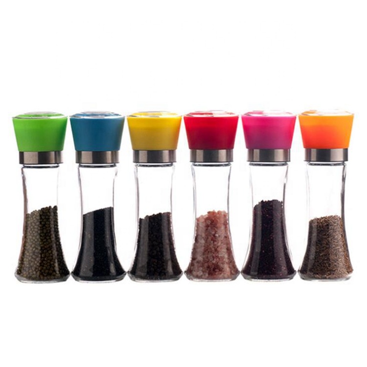 160ml Pepper grinder seasoning bottle spice glass bottle with screw plastic cap