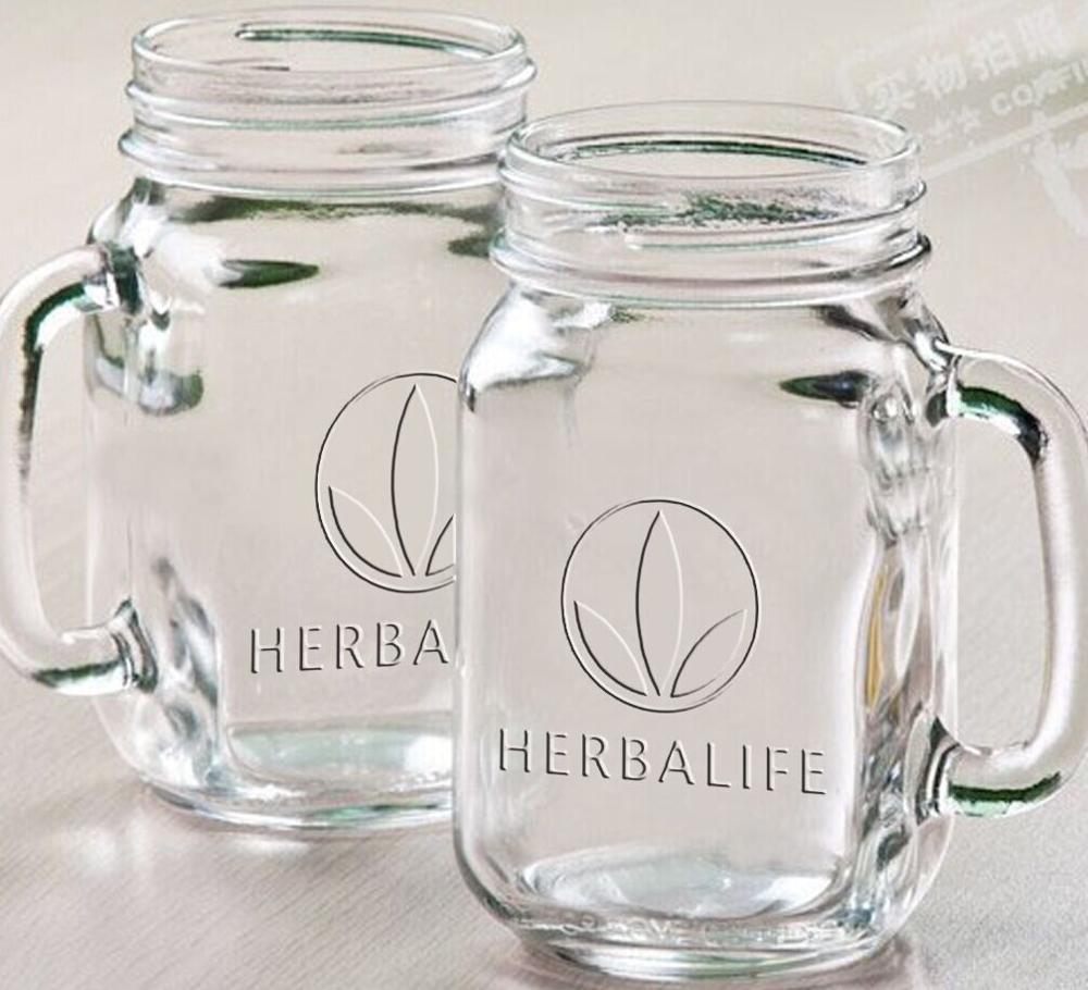 16OZ beer glass glass ball mason Jar with handle