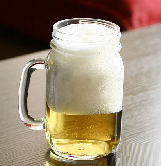 16OZ beer glass glass ball mason Jar with handle