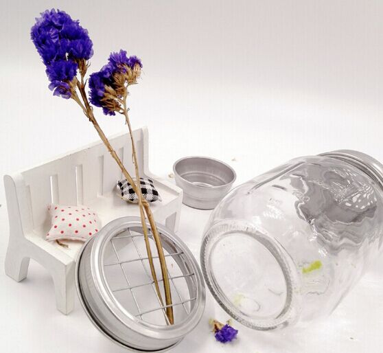 16OZ clear glass mason jar glass cocktail shaker set with steel lid