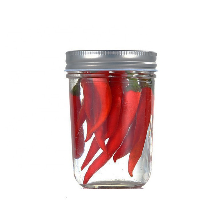 16OZ empty glass mason jar with canning lids wide mouth drink for fruit food jam jelly canned