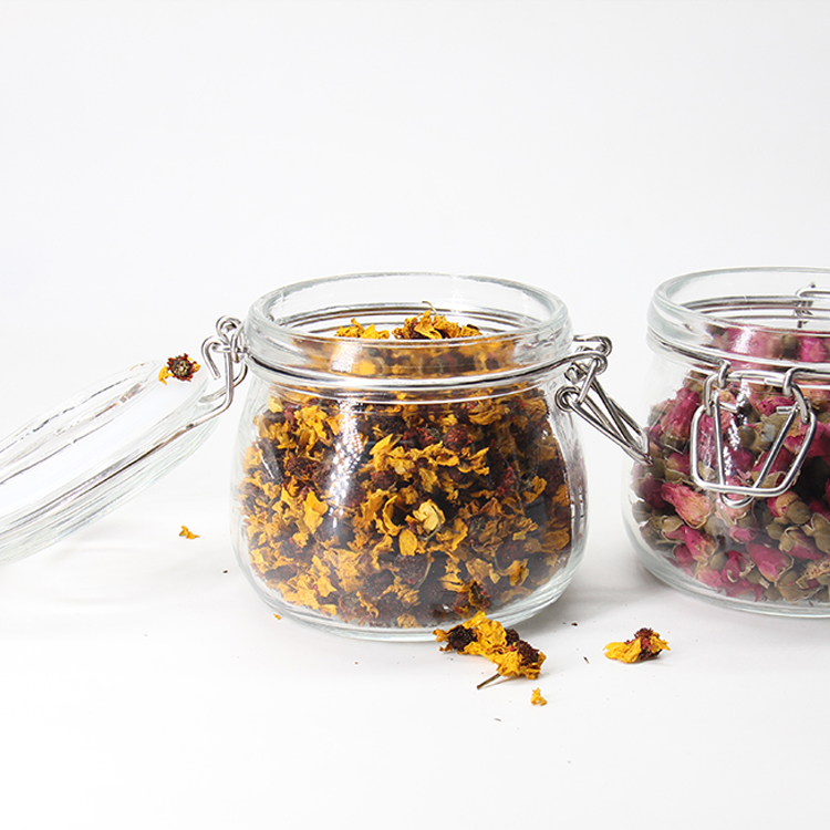 16Oz Glass Jars With Airtight Lids And Leak Proof Rubber Gasket Wide Mouth Mason Jars With Hinged Lids For Kitchen