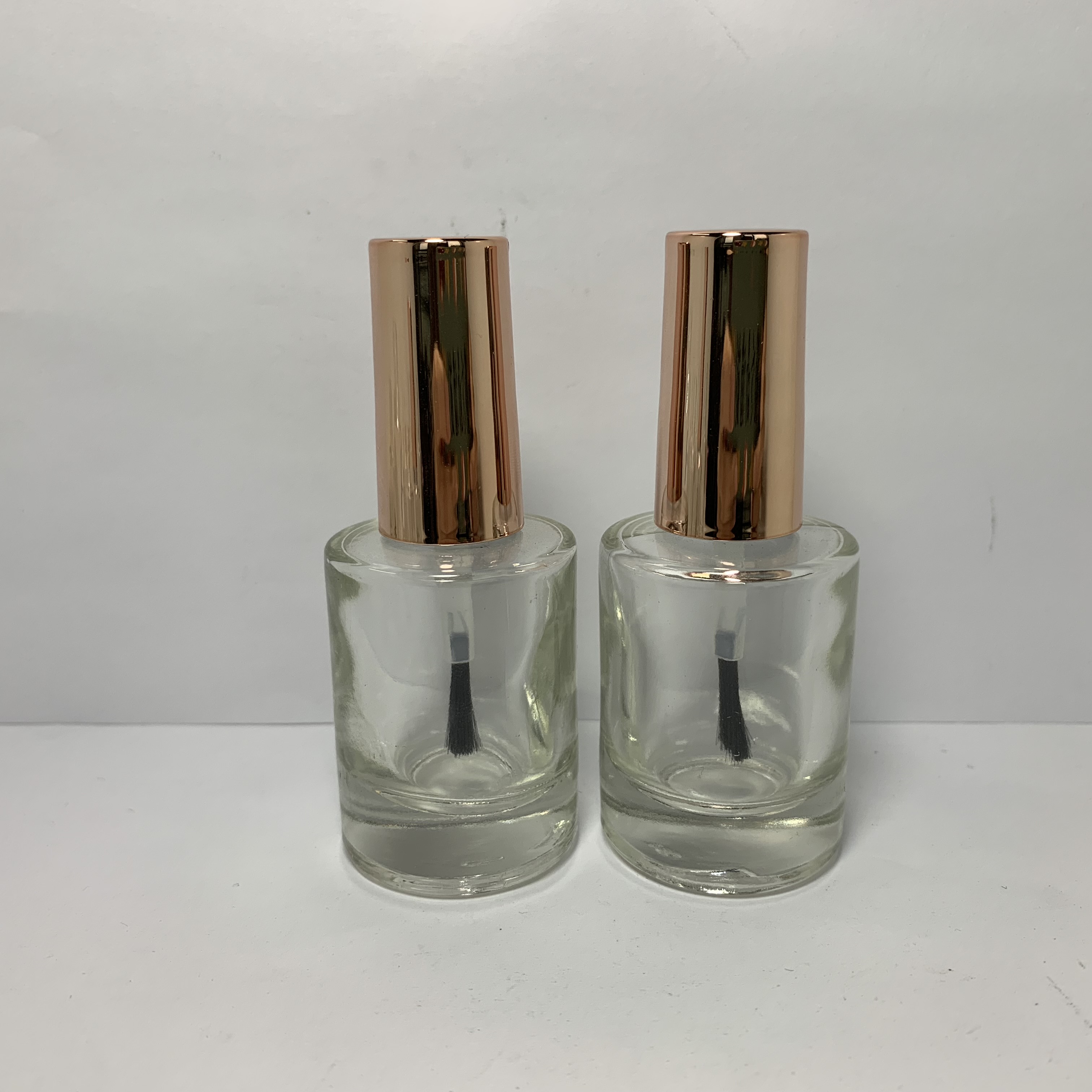 16ml Cylindrical Nail Polish Glass Bottle with Gold Brush