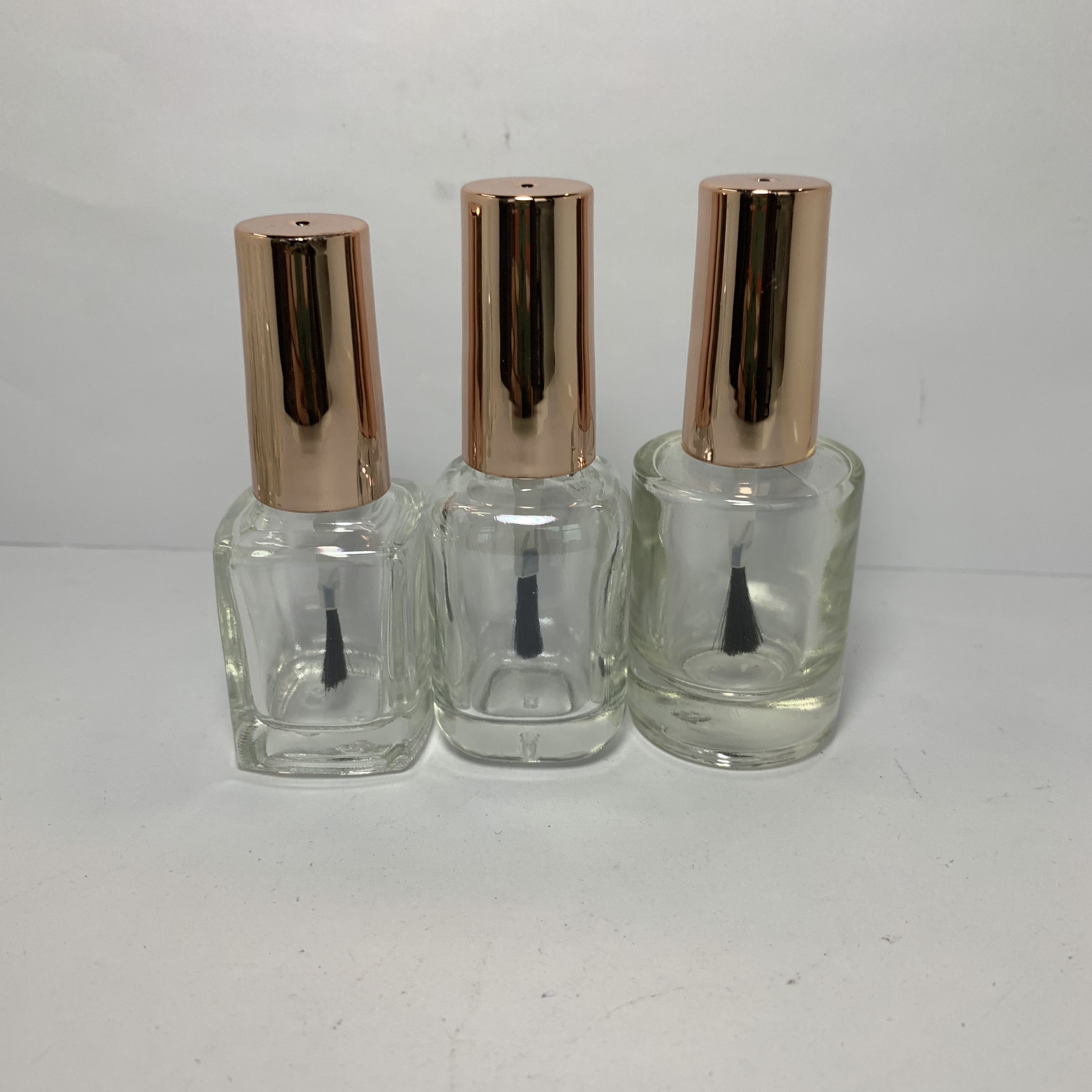 16ml Cylindrical Nail Polish Glass Bottle with Gold Brush