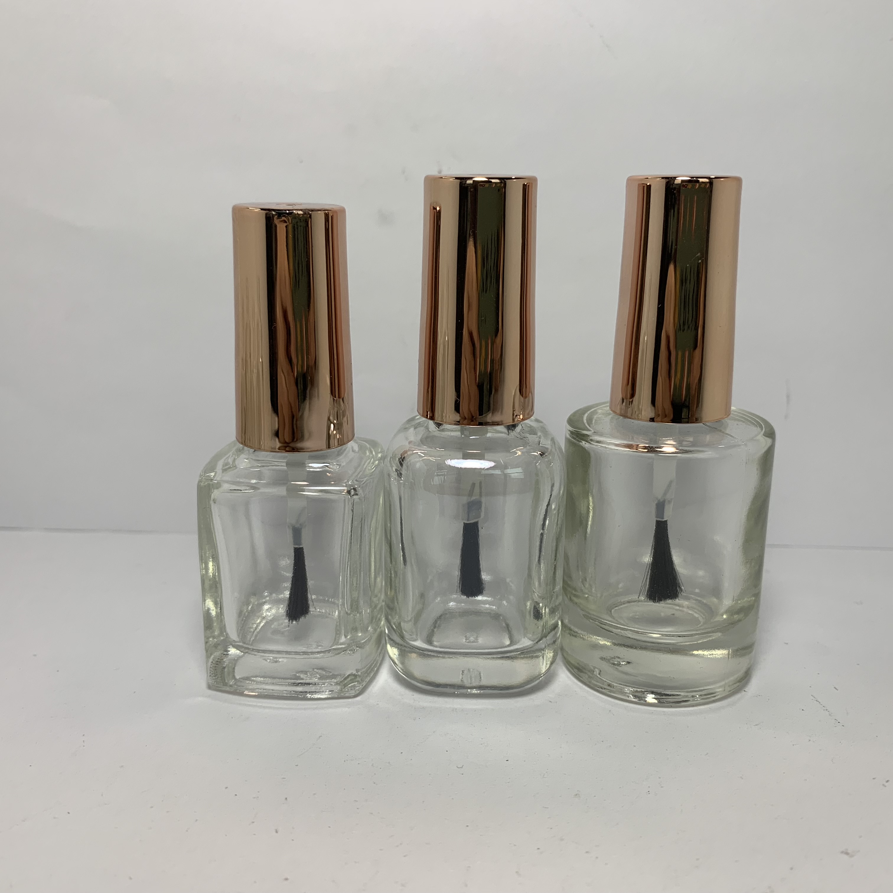 16ml Cylindrical Nail Polish Glass Bottle with Gold Brush