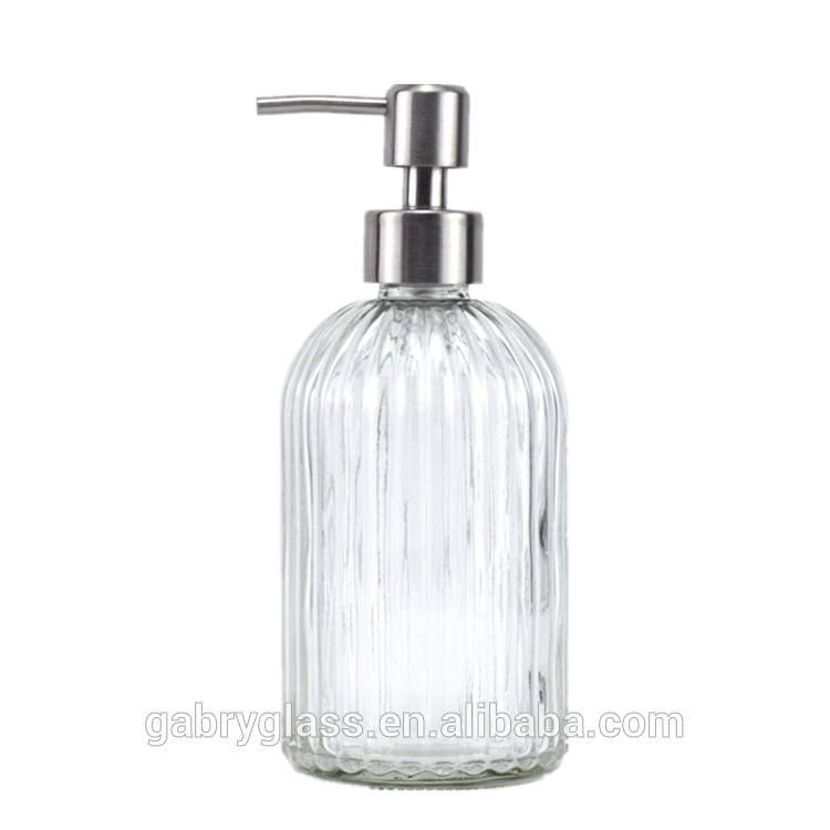 16ounce Amber Boston Round Bottle Dispenser With Pump for Essential Oil Lotion Soap