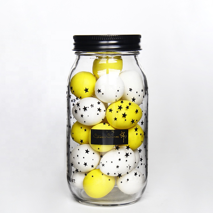 16oz 24oz Empty Clear Glass Mason Jar Candy Nuts Storage Glass Jar with Lids for Canning