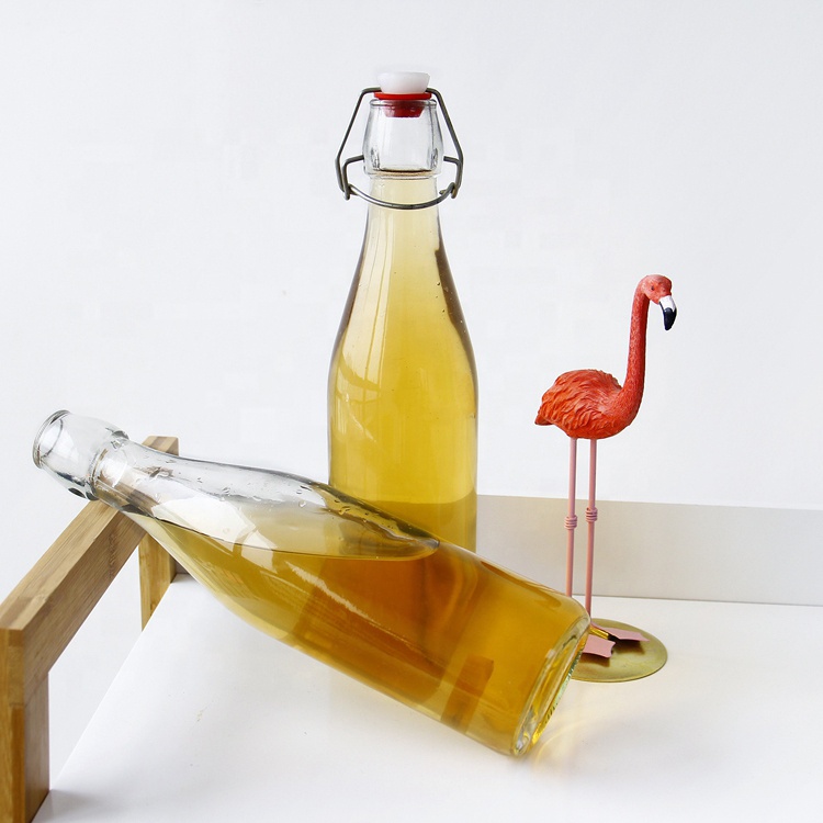 16oz 32oz Glass Beverage Drinking Bottle 500ml 1000ml Glass Bottle With Swing Top