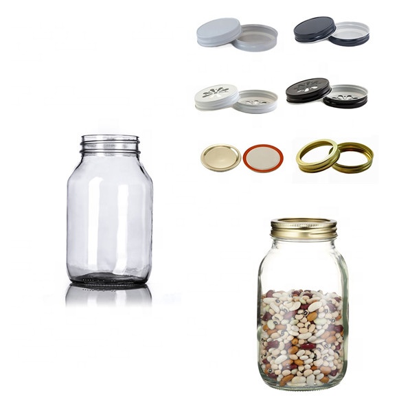 16oz 32oz glass flared mason jar wholesale with tinplate canning lid band