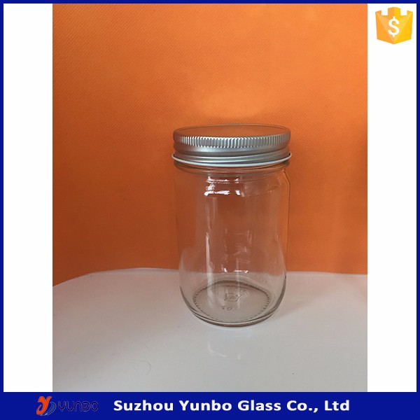 16oz 32oz glass flared mason jar wholesale with tinplate canning lid band