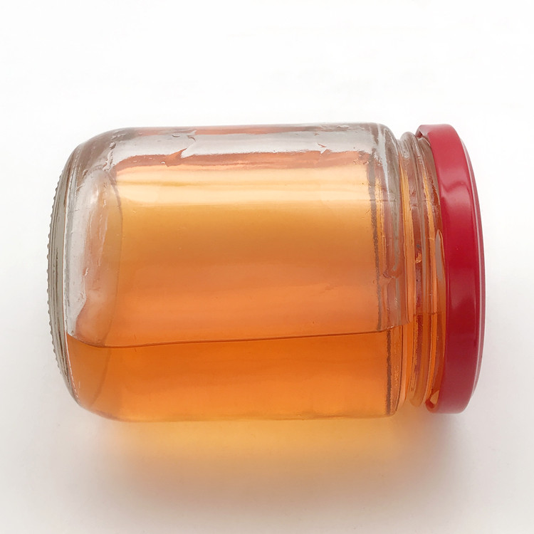 16oz 450ml round clear straight side wide mouth glass jar with metal lid