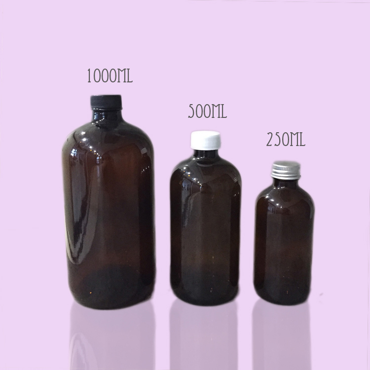 16oz 480ml Amber Round Kombucha Glass Bottle for Cold Brew with Screw Lid