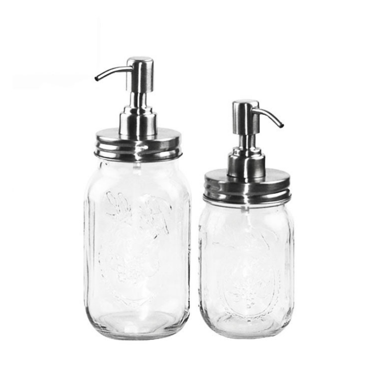 16oz 480ml Emulsion Liquid Glass Jar Hand Washing Liquid Mason Jar with Pump