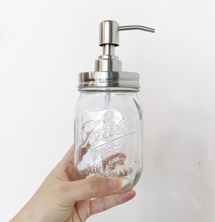 16oz 480ml Emulsion Liquid Glass Jar Hand Washing Liquid Mason Jar with Pump