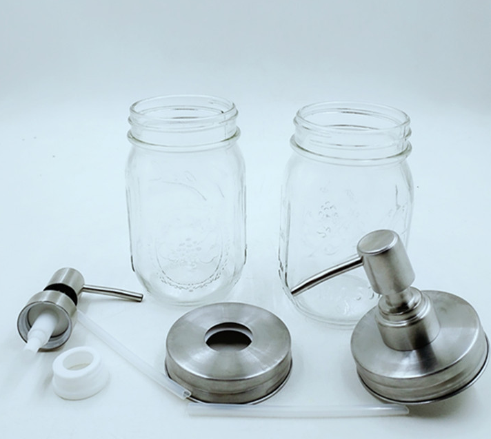 16oz 480ml Emulsion Liquid Glass Jar Hand Washing Liquid Mason Jar with Pump