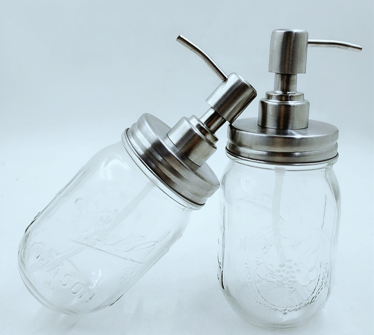 16oz 480ml Emulsion Liquid Glass Jar Hand Washing Liquid Mason Jar with Pump