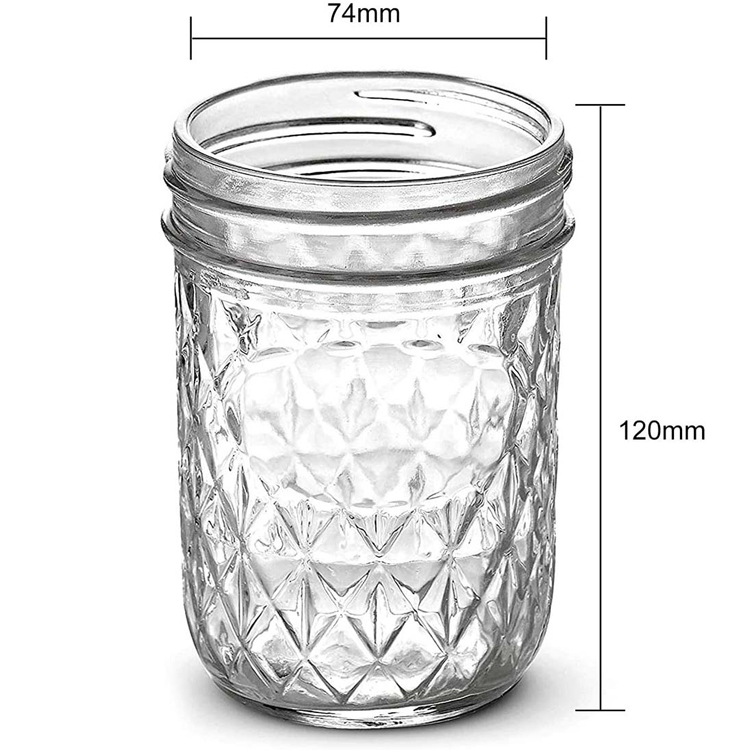 16oz 480ml Luxury Mason Glass Jar Storage Food with Metal Bamboo Lid