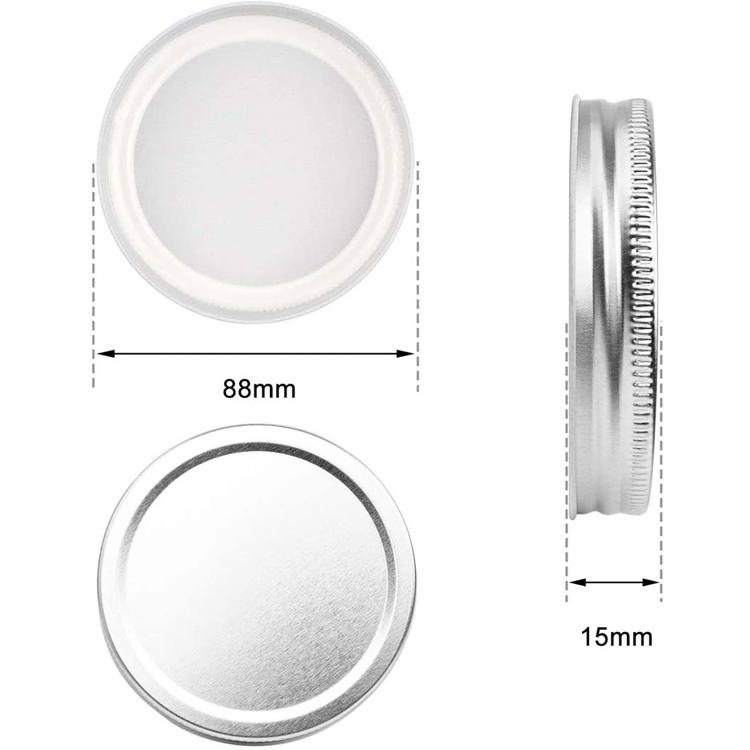 16oz 480ml Luxury Mason Glass Jar Storage Food with Metal Bamboo Lid