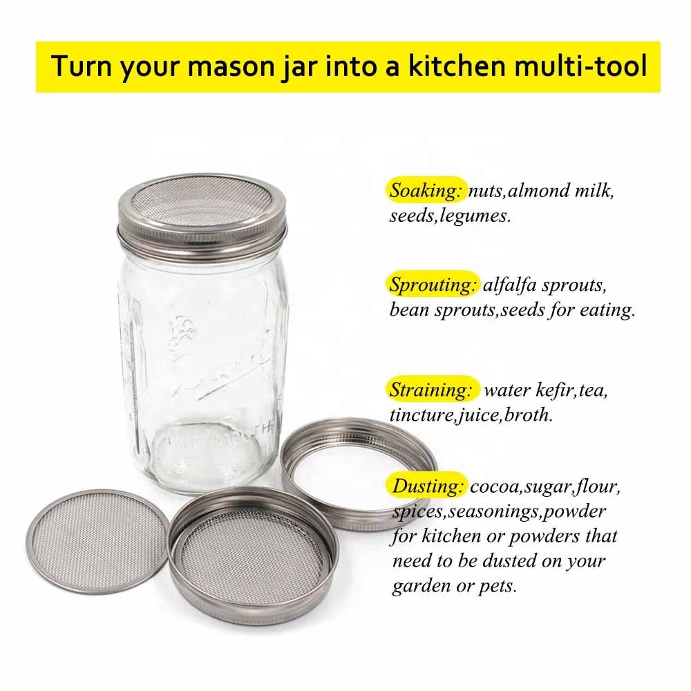 16oz 480ml regular mouth Sprout Glass Mason Jar with metal Lid