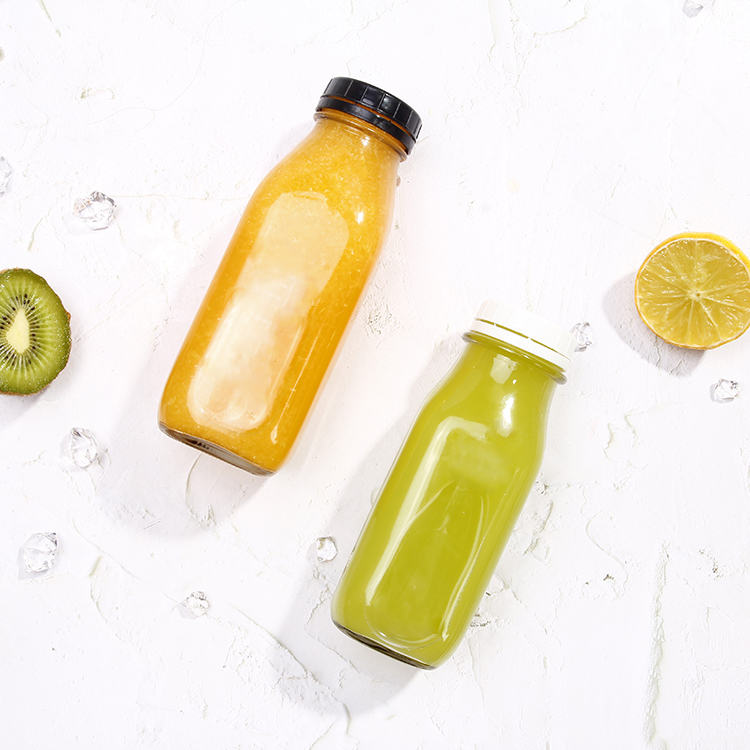 16oz 500ml 1000ml french square yogurt milk beverage glass bottle with tamper evident lid