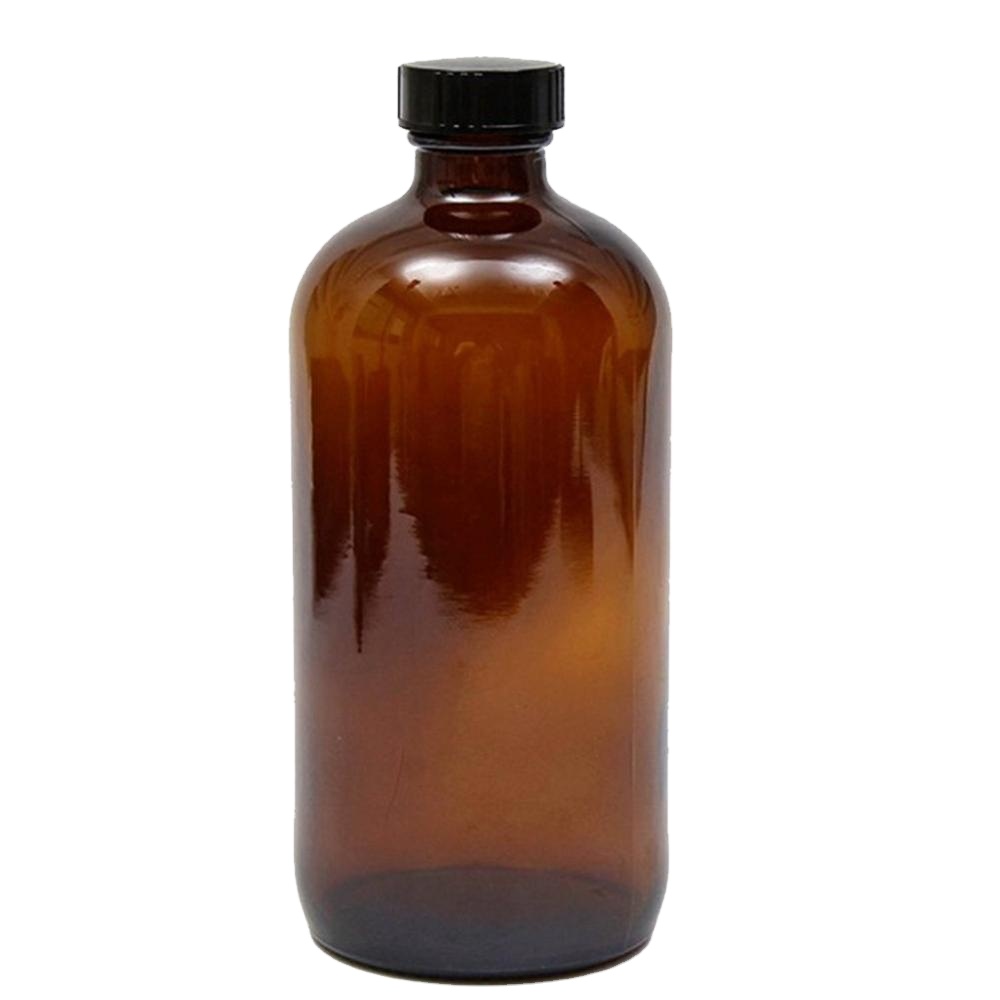 16oz 500ml Amber boston glass  bottle with screw cap