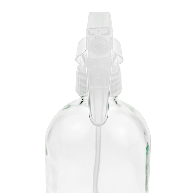 16oz 500ml Clear Boston Round Glass Mist Spray Bottle with Trigger