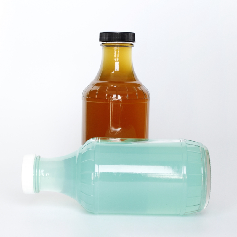 16oz 500ml Clear Glass BBQ Sauce Bottle With Plastic Cap For Cooking