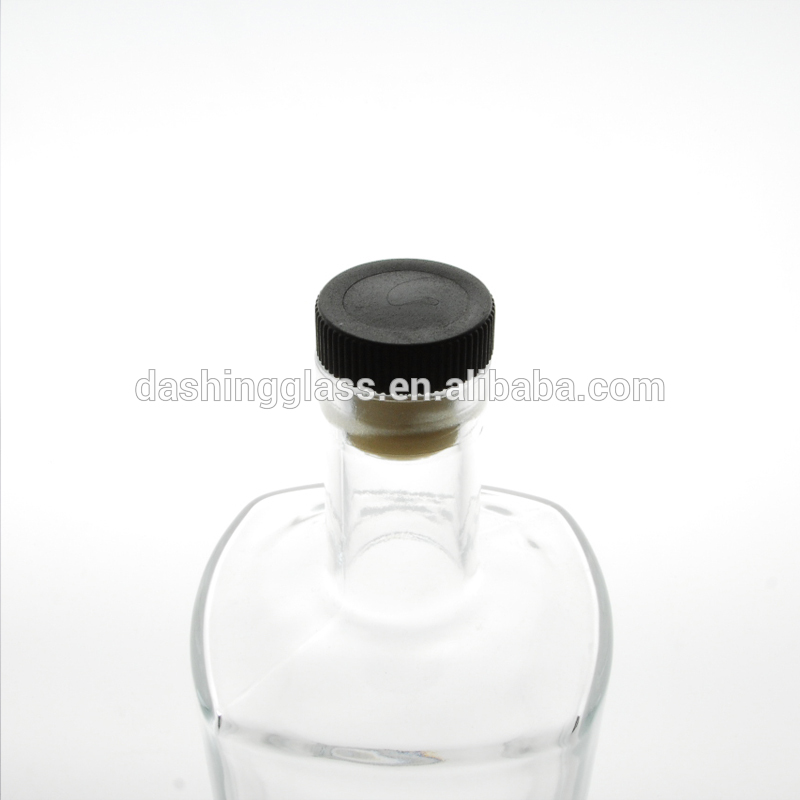 16oz 500ml Glass Cork Top Lid Square Glass Liquor Alcohol Spirit Whiskey Bottle Vodka Bottle
