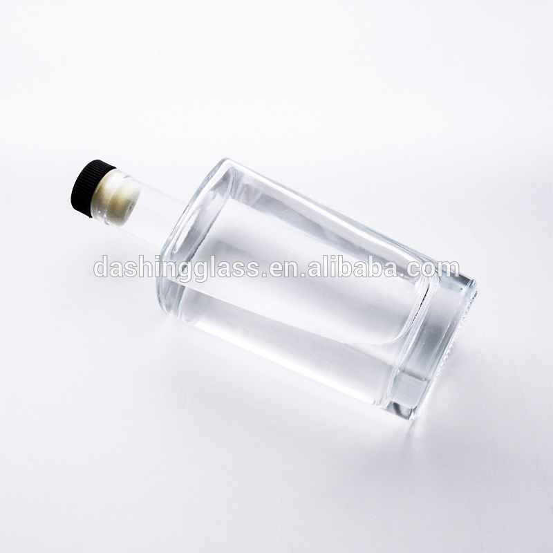 16oz 500ml Glass Cork Top Lid Square Glass Liquor Alcohol Spirit Whiskey Bottle Vodka Bottle