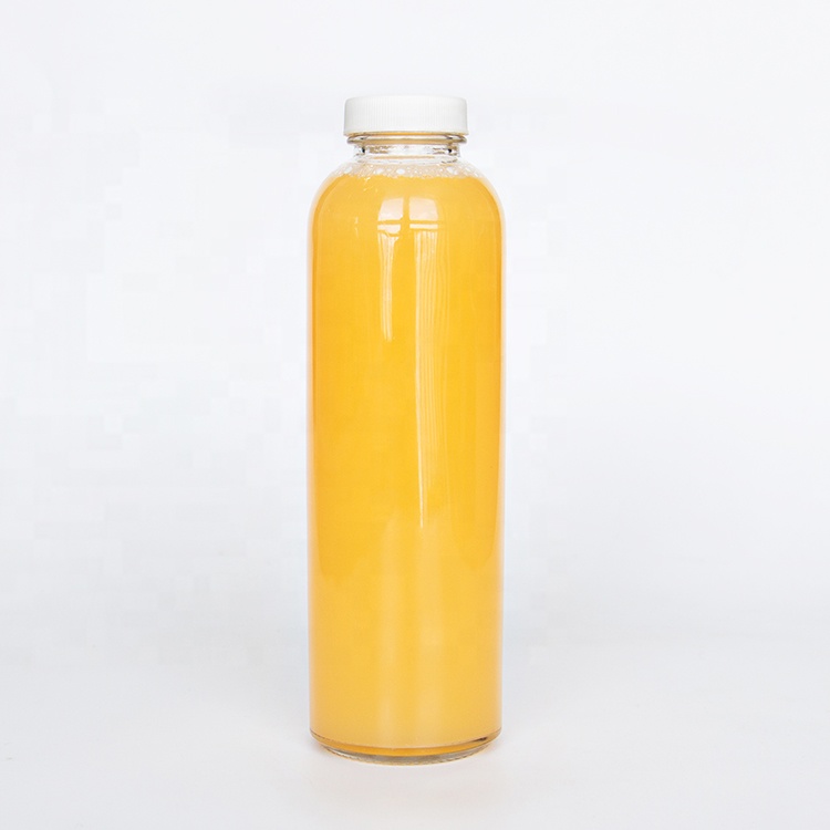16oz 500ml Kombucha Glass Bottle Cylinder Round Glass Bottle For Juice Beverage With Plastic Screw Lid