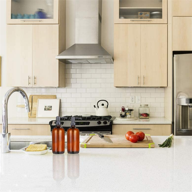 16oz 500ml Premium Bathroom Liquid Hand Soap Dispensers Glass Bottle with Stainless Steel Pump