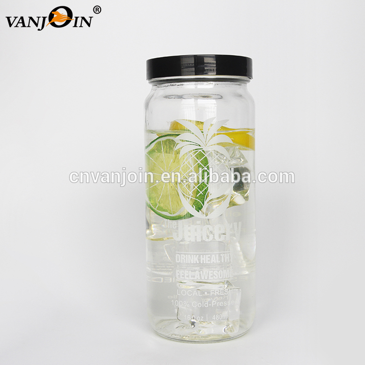 16oz 500ml Unique Cylinder Empty Glass Cold Brew Coffee Bottles