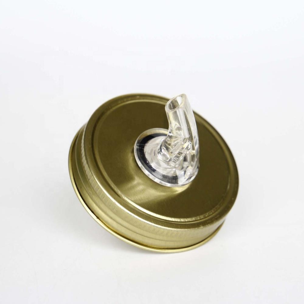 16oz 500ml Wide Mouth Glass Jar With Pour Spout Lid For Cold Press Juice Whisky Vodka
