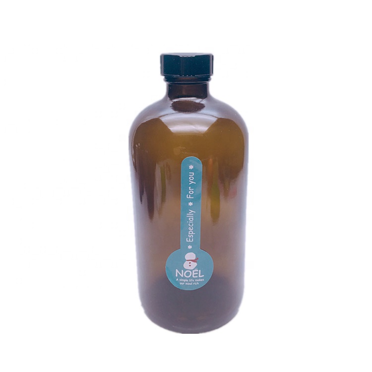 16oz 500ml amber glass kombucha tea bottle with plastic screw cap