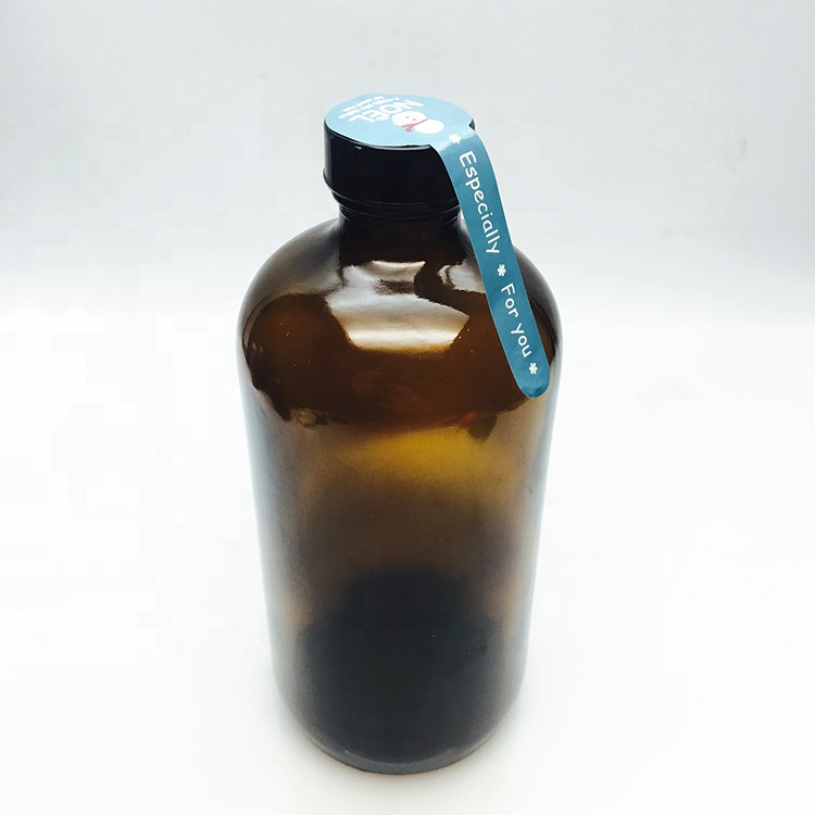 16oz 500ml amber glass kombucha tea bottle with plastic screw cap