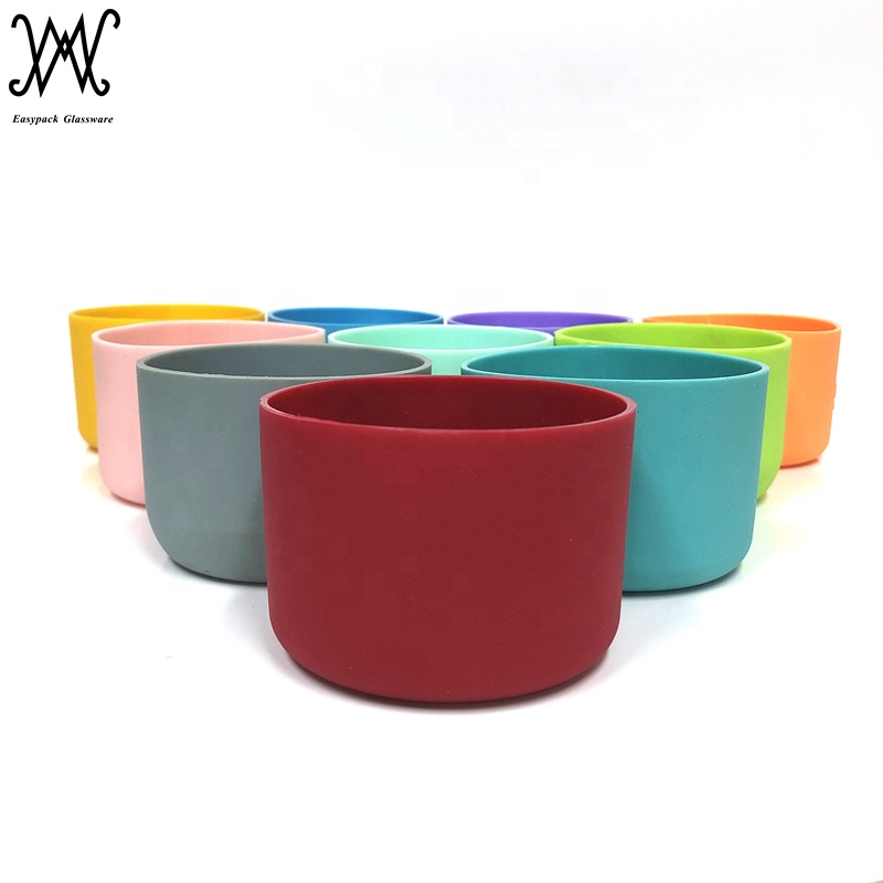 16oz 500ml clear boston round glass trigger spray bottles with silicone sleeve for liquid