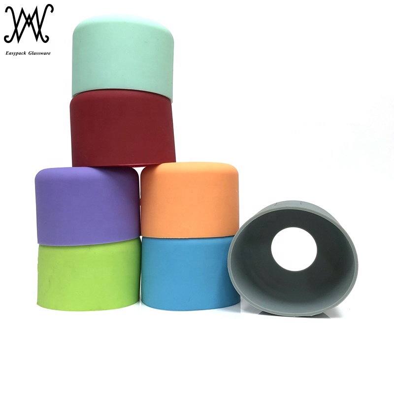 16oz 500ml clear boston round glass trigger spray bottles with silicone sleeve for liquid